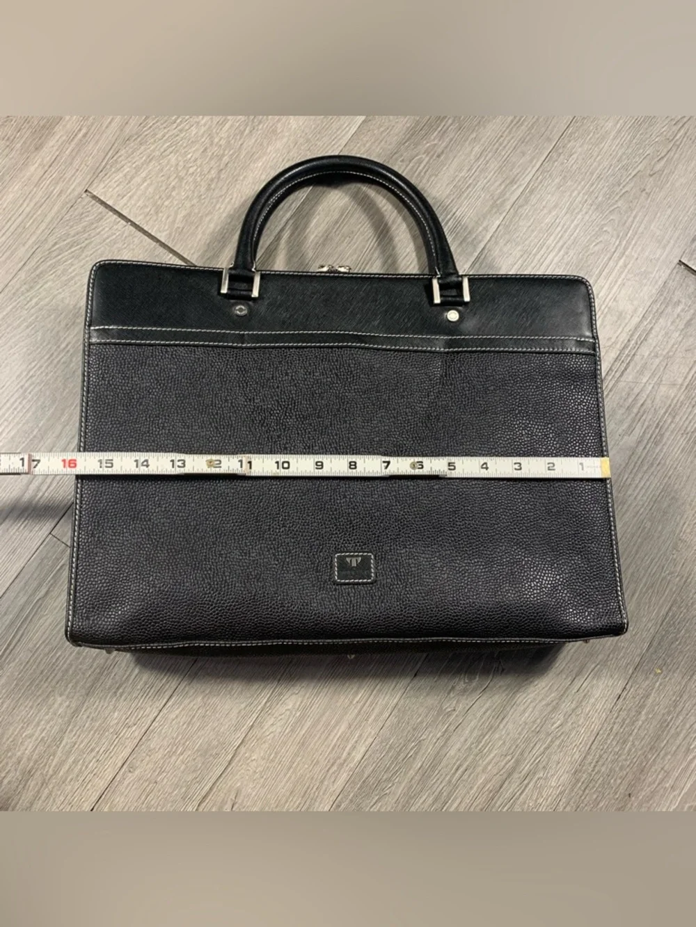 Toscano Italy VTG Black Leather Embossed Texture Attaché Briefcase Laptop‎ Bag